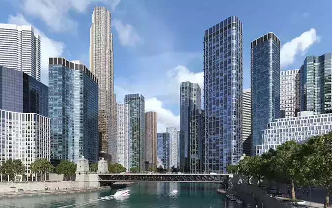 Archmodels vol 271 for 3dsmax - collection of skyscrapers 3D model