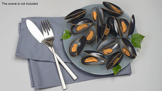 Pile of Boiled Mussels 3D model