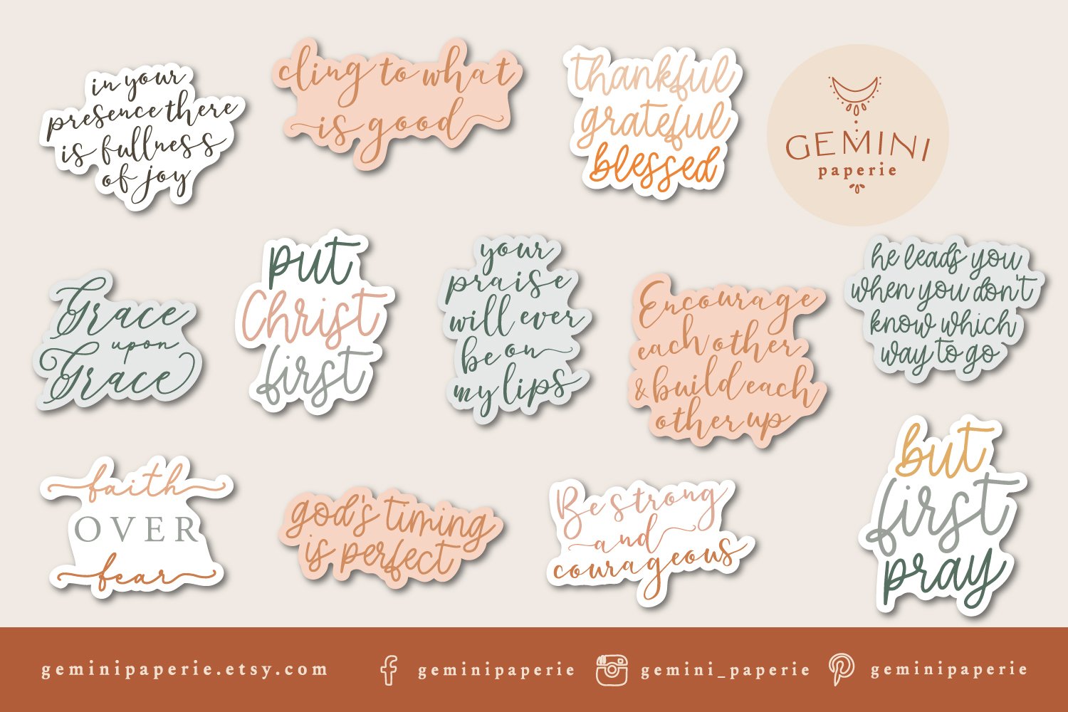 Religious sticker Bundle | Motivational Printable Stickers 2