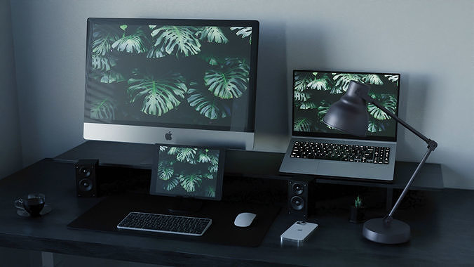 Modern Computer Desk 4 by Nikdox  3D model 3