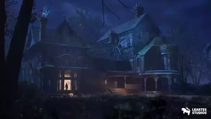 Haunted House Environment Low-poly 3D model