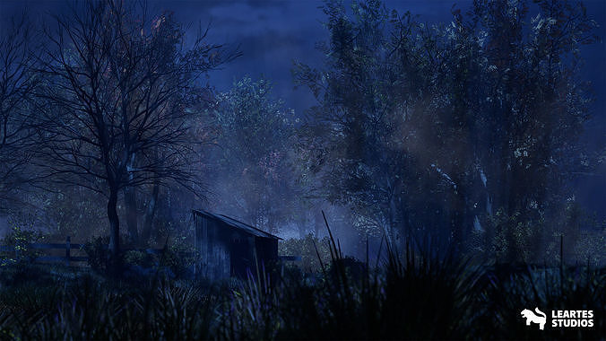 Haunted House Environment  Low-poly 3D model 2
