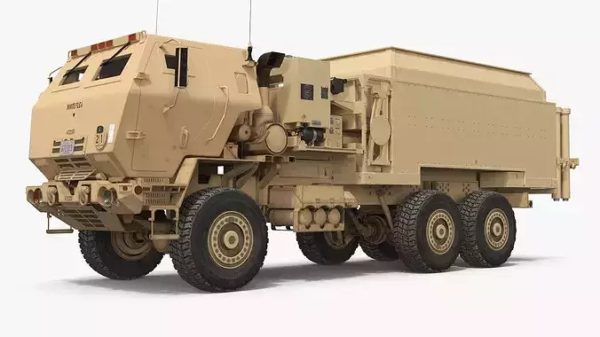 Mobile Air Defense Command Truck Desert Simplified 3D model