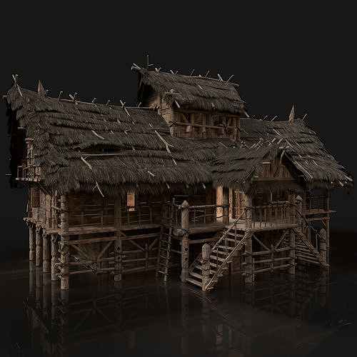 Next Gen AAA Village Builder Houses with interior 3D Model Pack 2