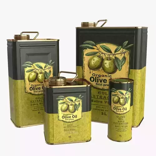 Olive Oil Can Collection 3D Model Pack