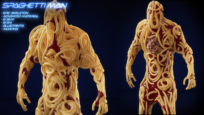 Spaghetti Man for UE Low-poly 3D model 2