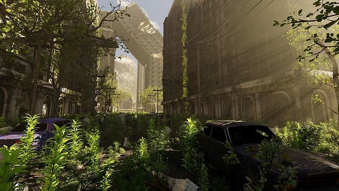 Abandoned Street Scene 3D model 3