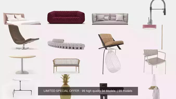 LIMITED SPECIAL OFFER - 99 high quality 3d Models 3D Model Pack