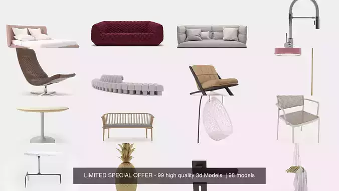 LIMITED SPECIAL OFFER - 99 high quality 3d Models  3D Model Pack 2