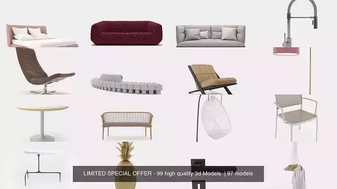 LIMITED SPECIAL OFFER - 99 high quality 3d Models  3D Model Pack 3